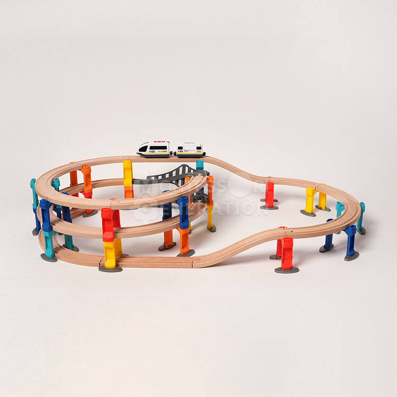 Montessori Crane & Train Magnetic Playset