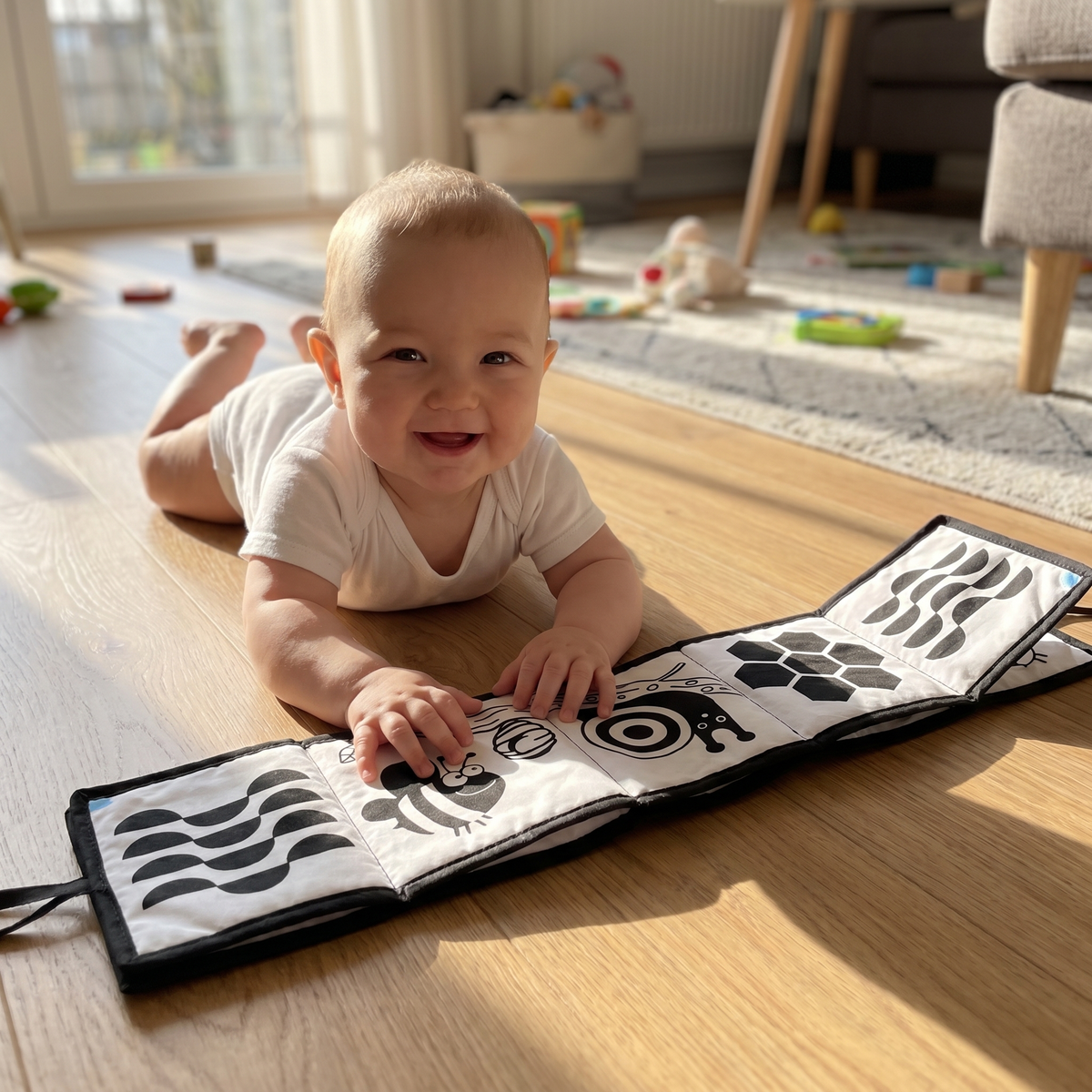 TibaToes Montessori Sensory Contrast Book
