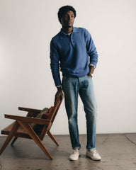 The Newton Sweater Polo in Heather Clear Blue