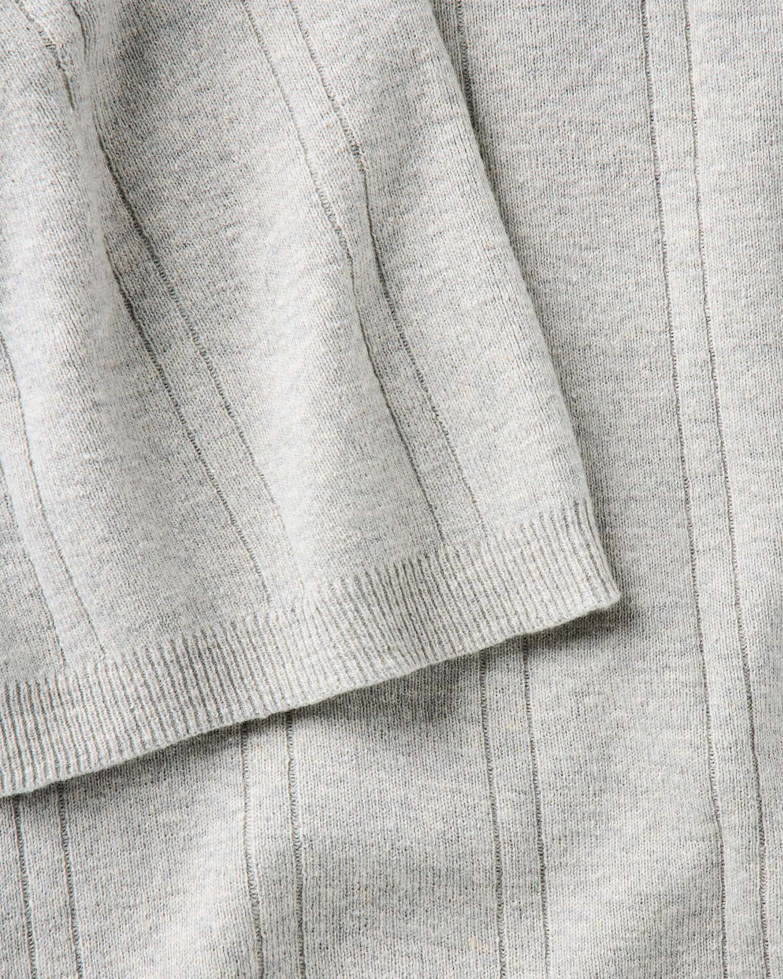 The Valencia Sweater Polo in Heather Grey Rib