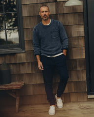 The Crawford Crew Sweater in Washed Indigo