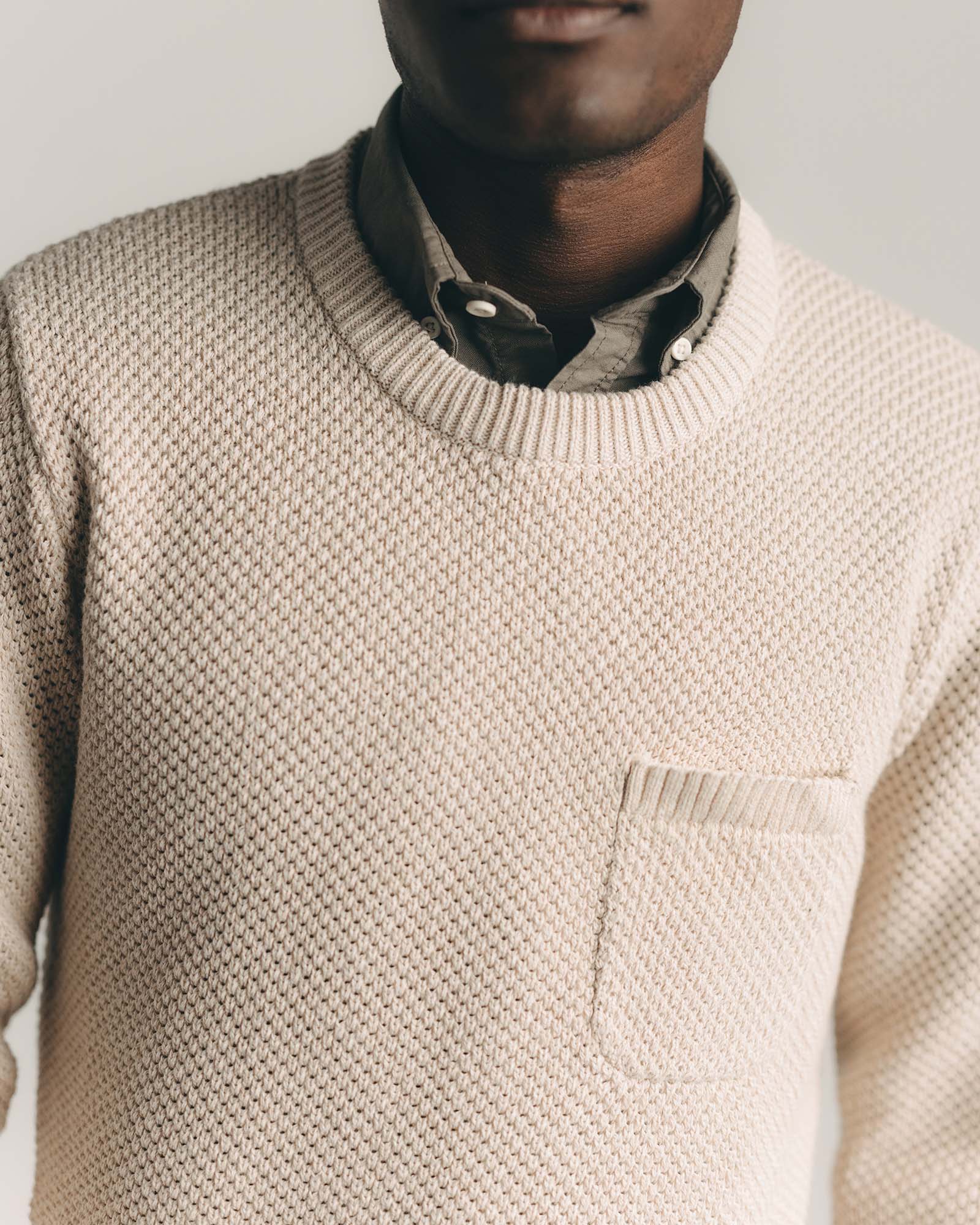 The Crawford Crew Sweater in Marled Natural