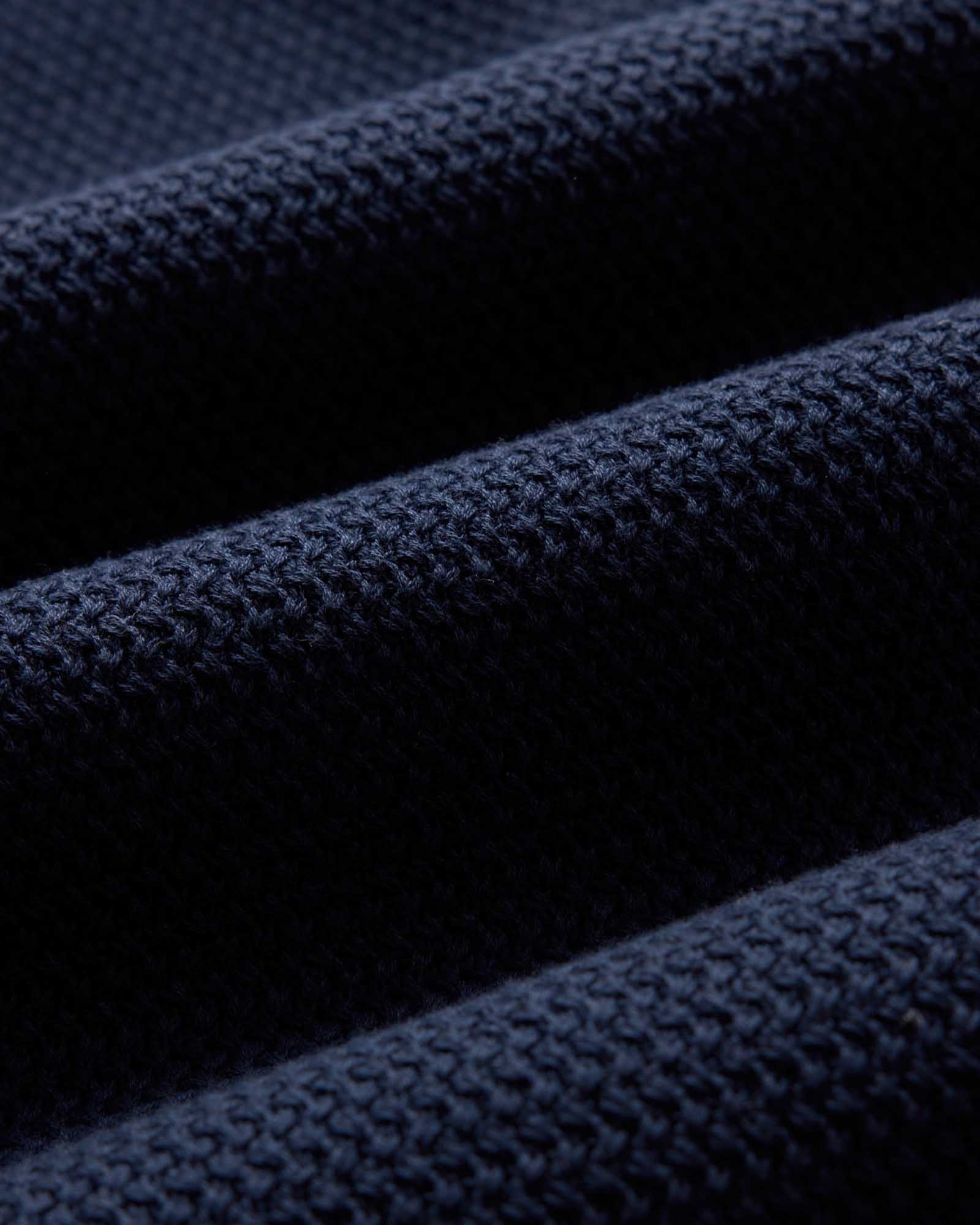 The Button Down Polo in Dark Navy Crochet