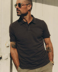 The Cotton Hemp Polo in Asphalt Pique