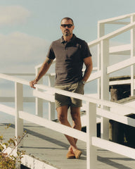 The Cotton Hemp Polo in Asphalt Pique