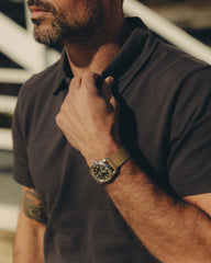 The Cotton Hemp Polo in Asphalt Pique
