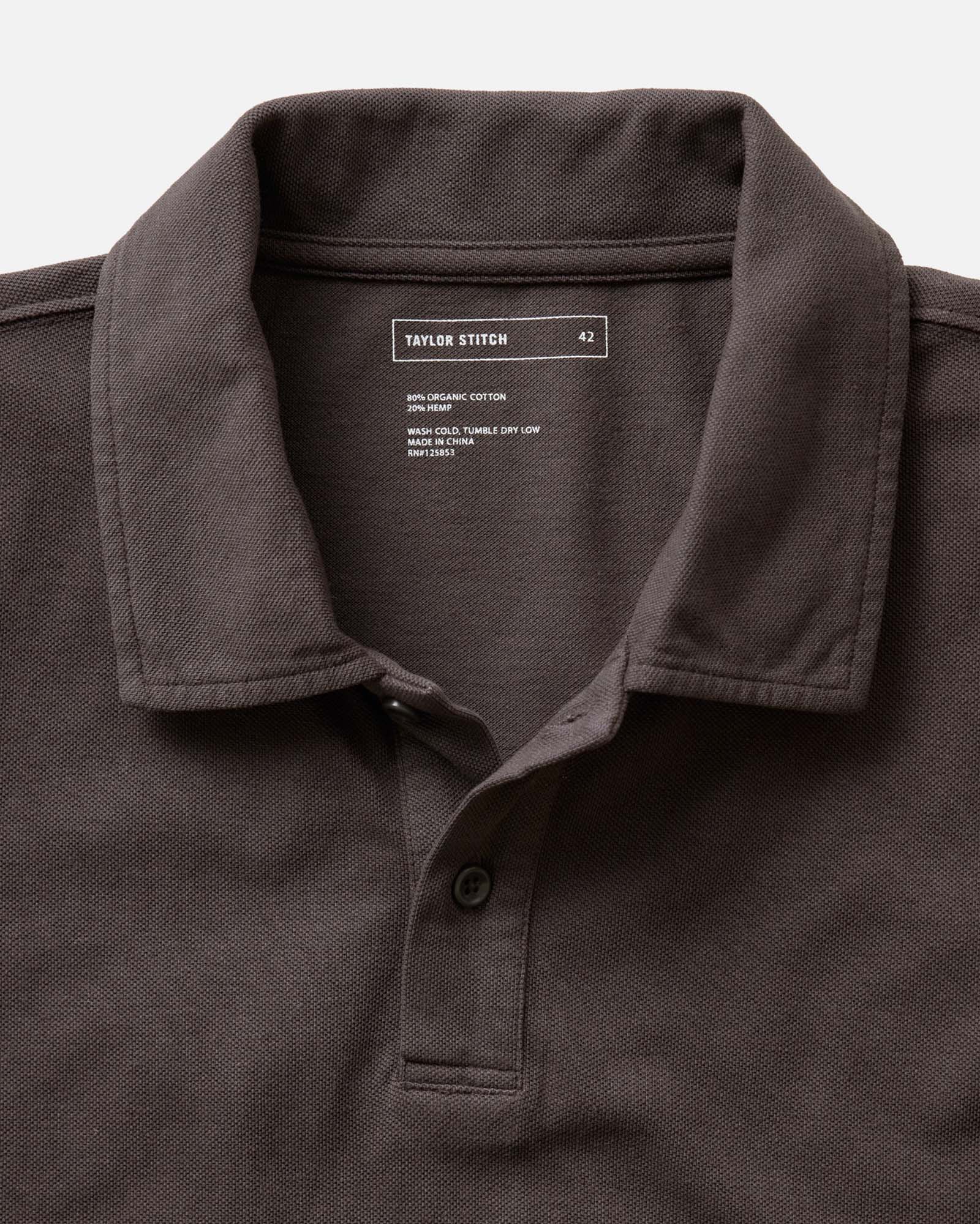 The Cotton Hemp Polo in Asphalt Pique