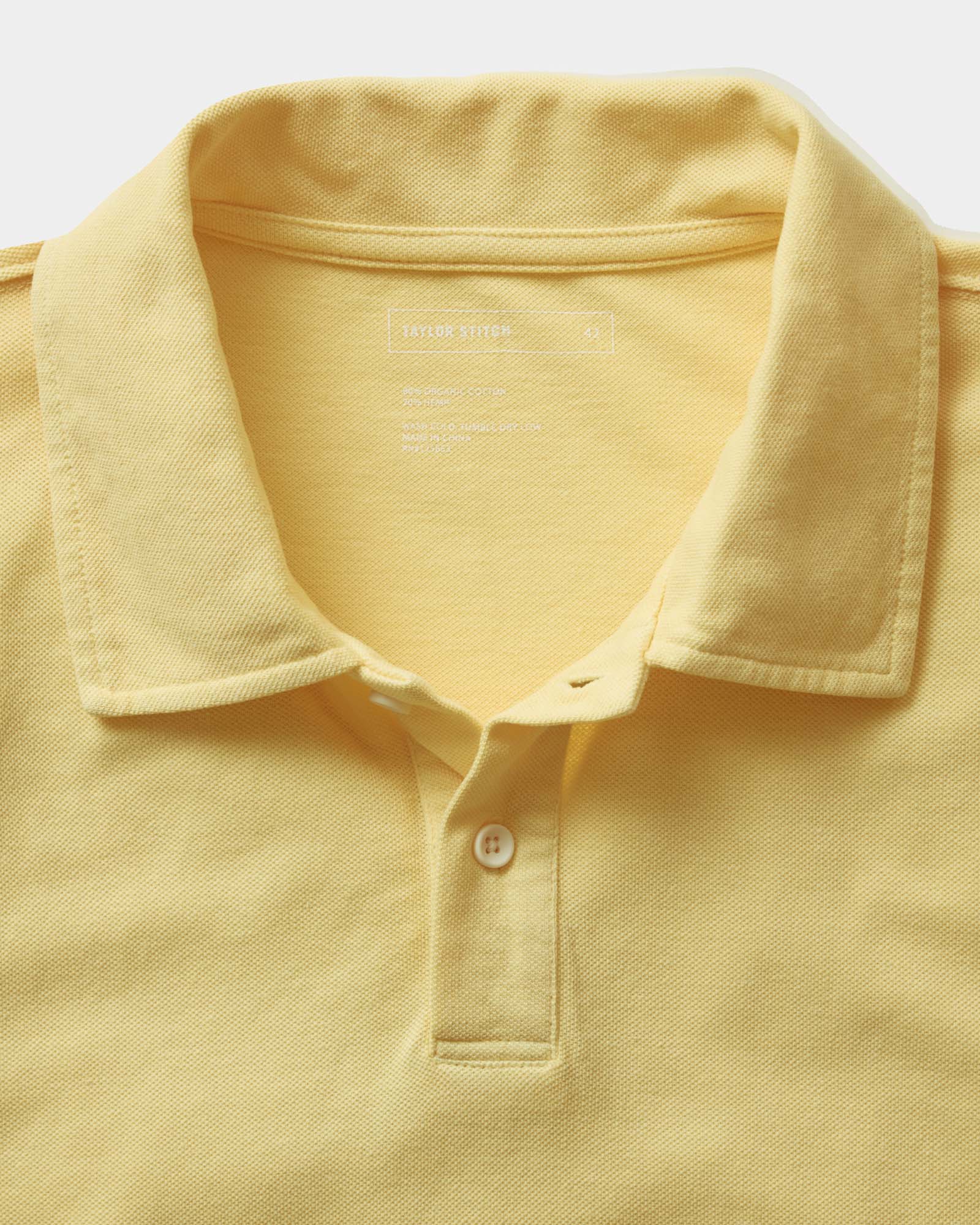 The Cotton Hemp Polo in Straw Pique