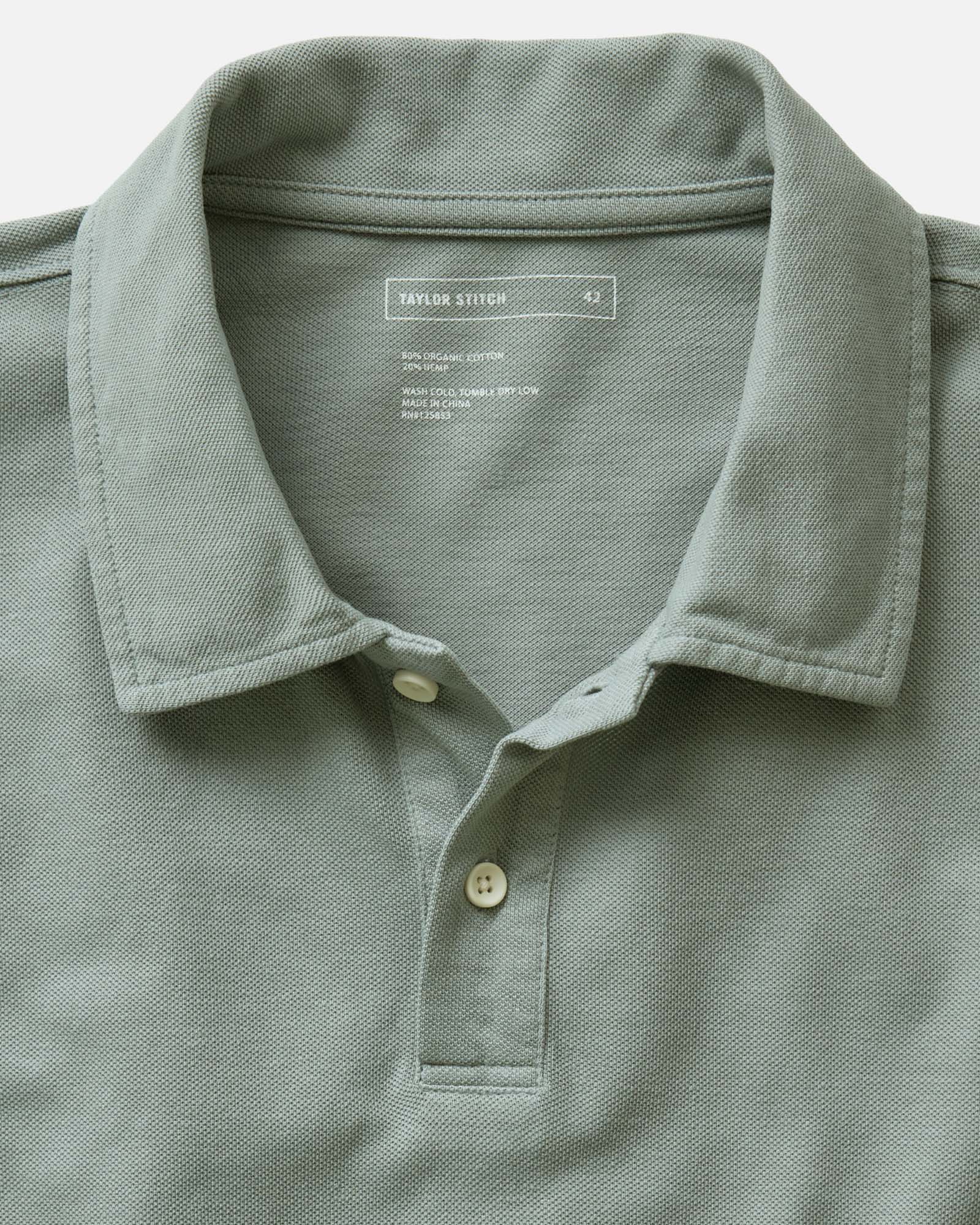 The Cotton Hemp Polo in Surf Green Pique