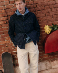 The Fremont Jacket in Rinsed Indigo Dobby Denim