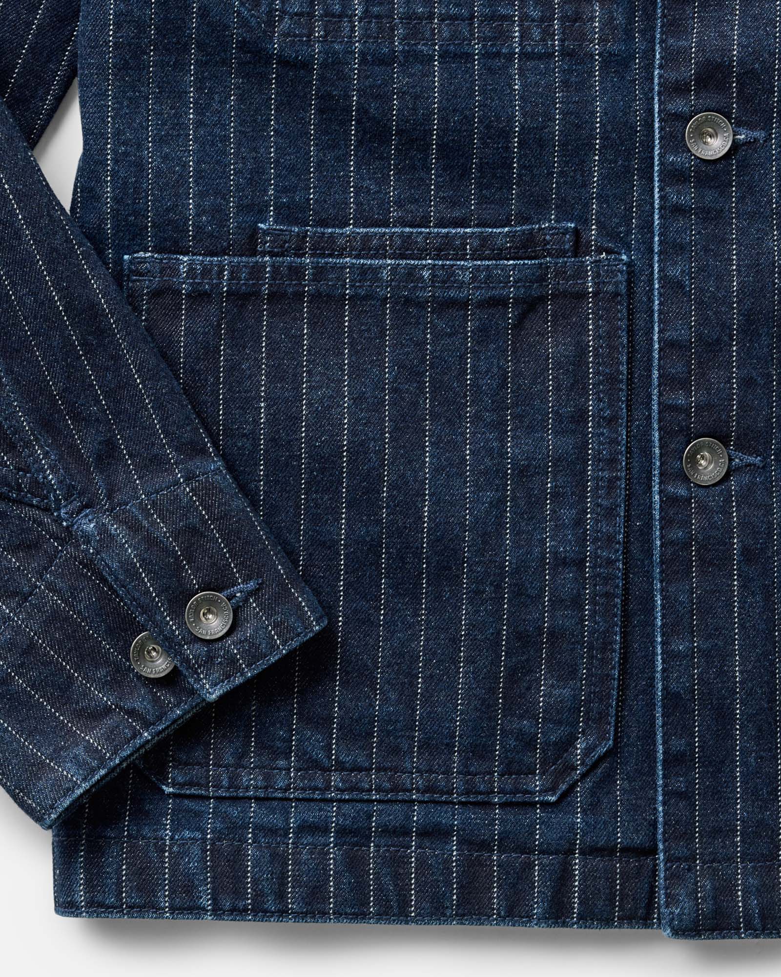 The Fremont Jacket in Rinsed Indigo Dobby Denim