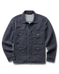 The Jackson Jacket in Rinsed Indigo French Terry Stripe