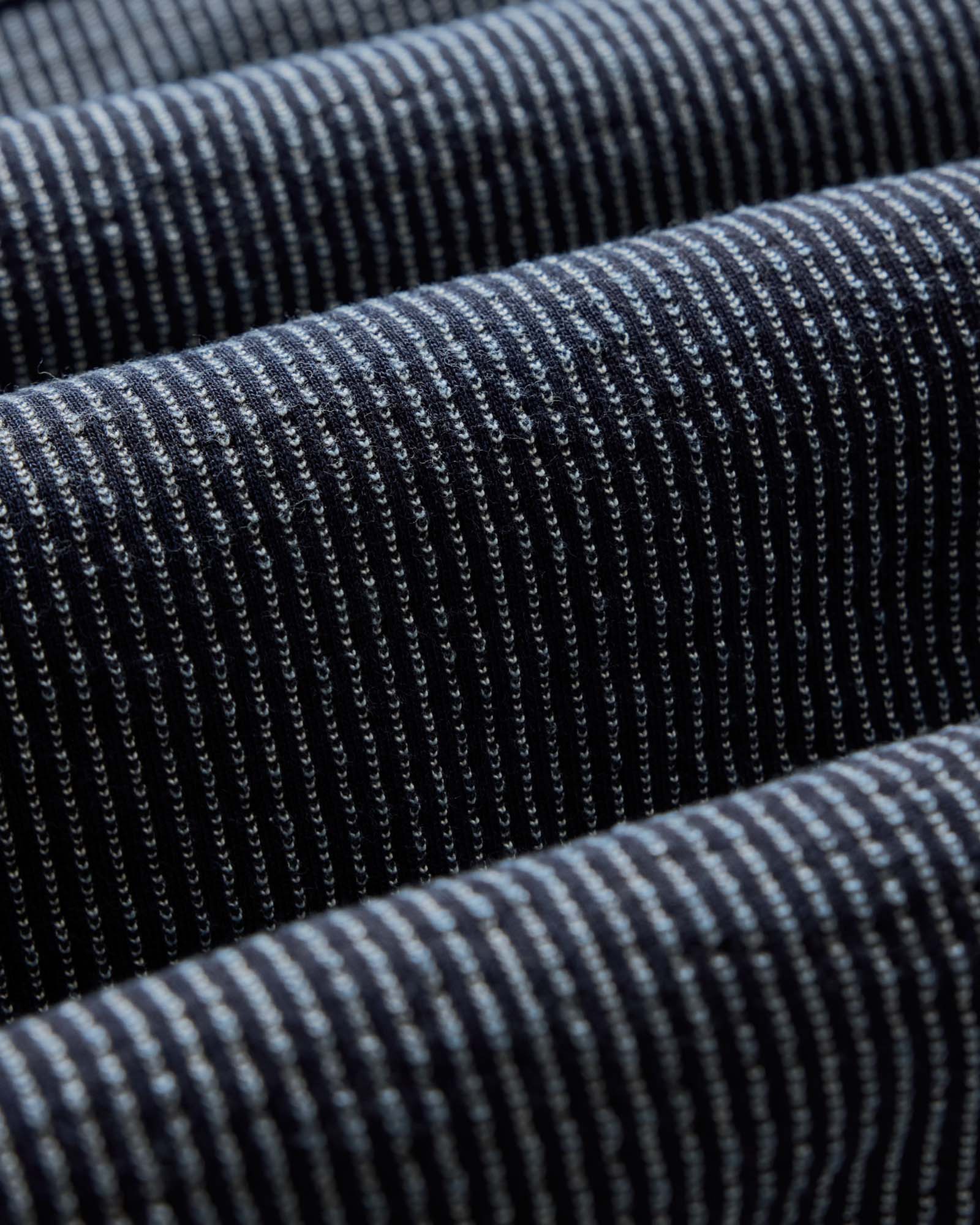 The Jackson Jacket in Rinsed Indigo French Terry Stripe