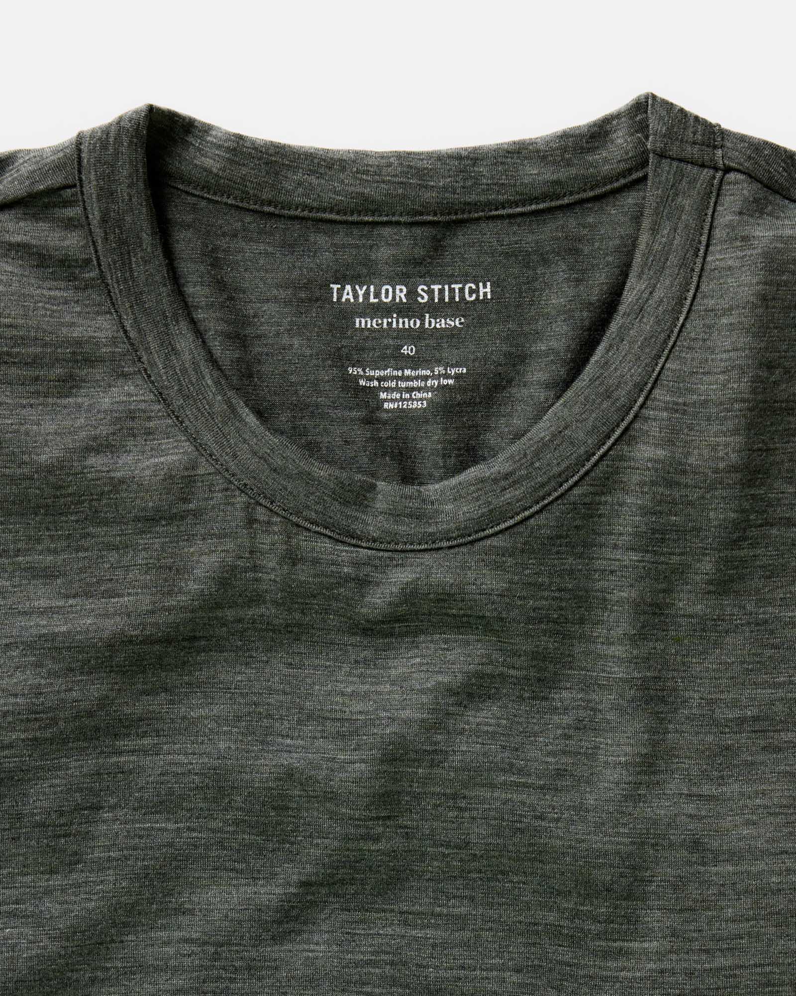 The Merino Tee in Heather Army