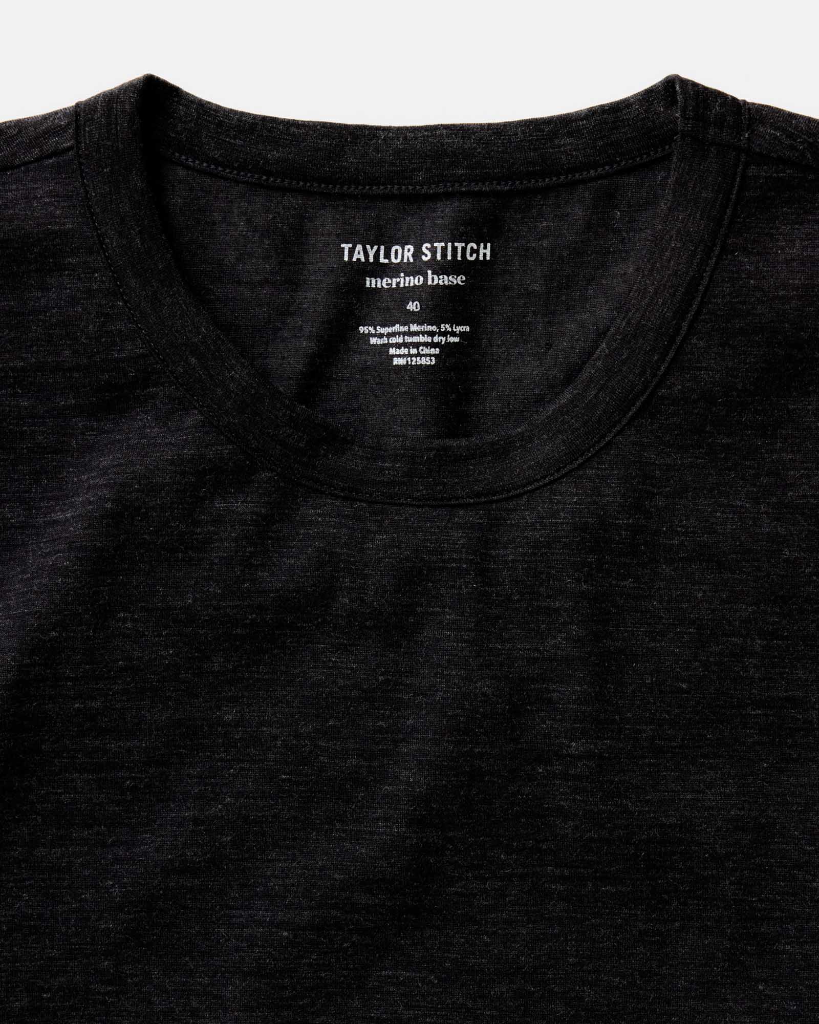 The Merino Tee in Heather Black