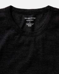 The Merino Tee in Heather Black