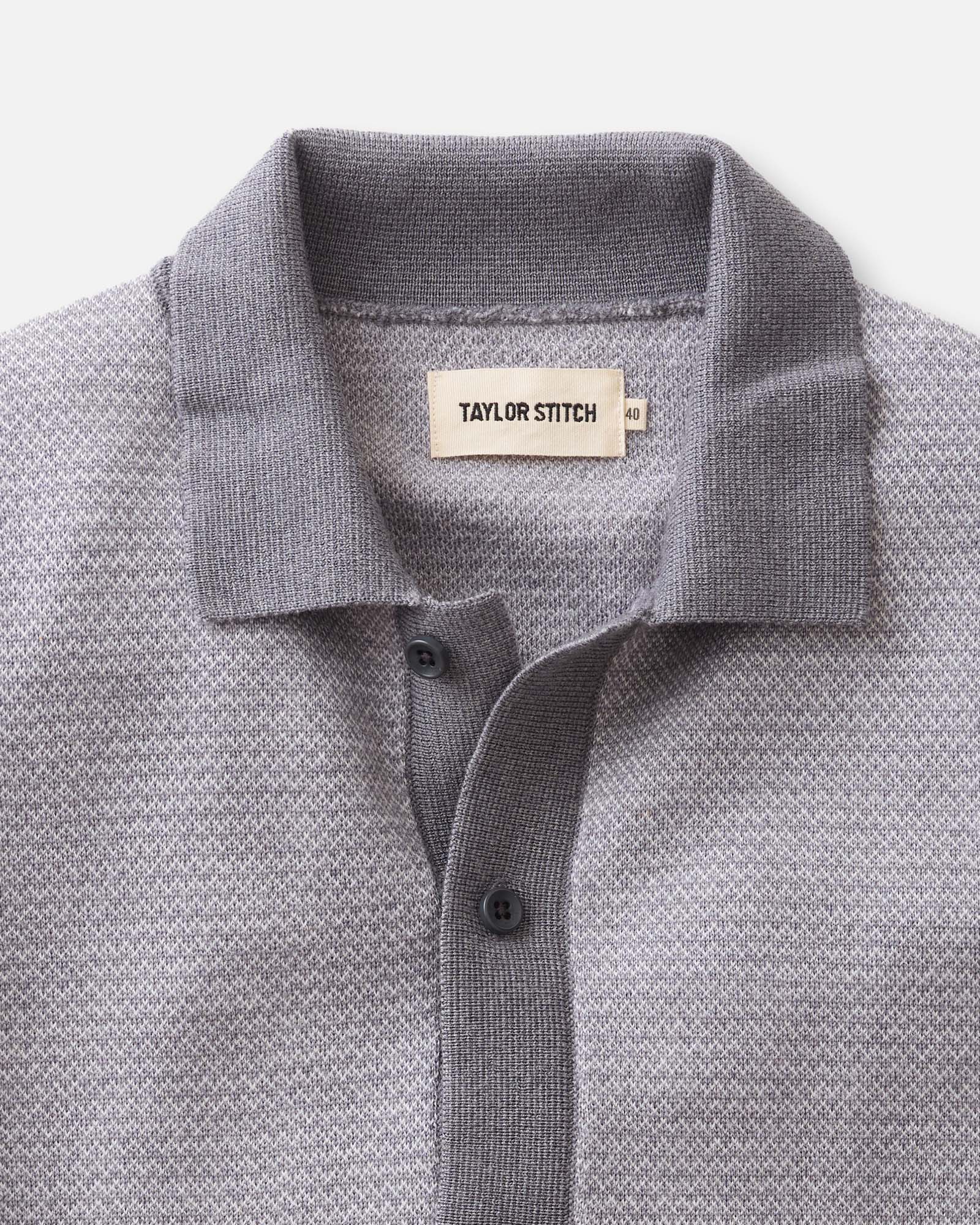 The Nichols Polo in Heather Grey Birdseye Merino