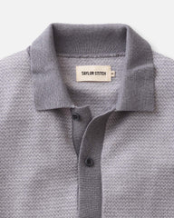The Nichols Polo in Heather Grey Birdseye Merino