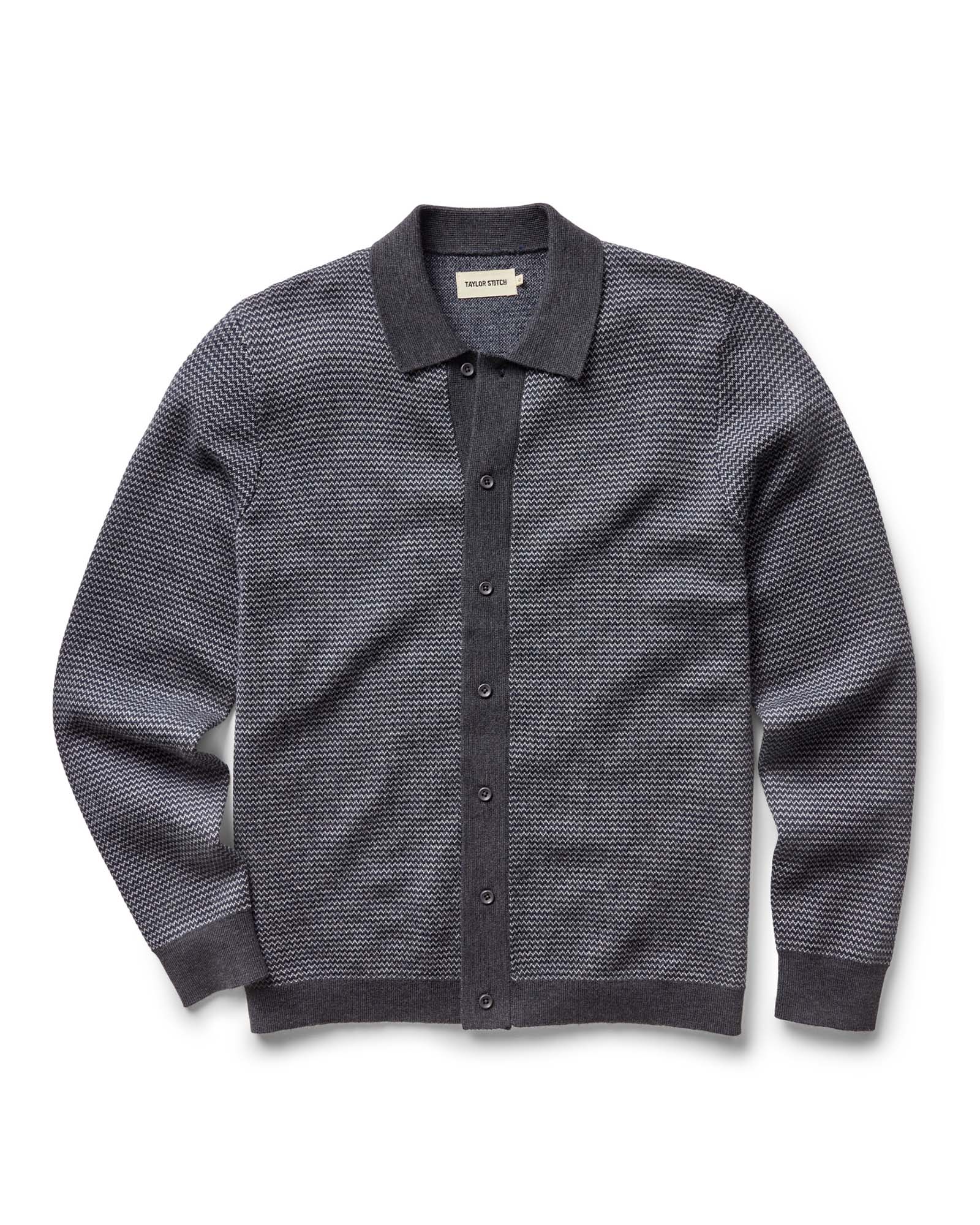The Nichols Polo in Navy Birdseye Merino