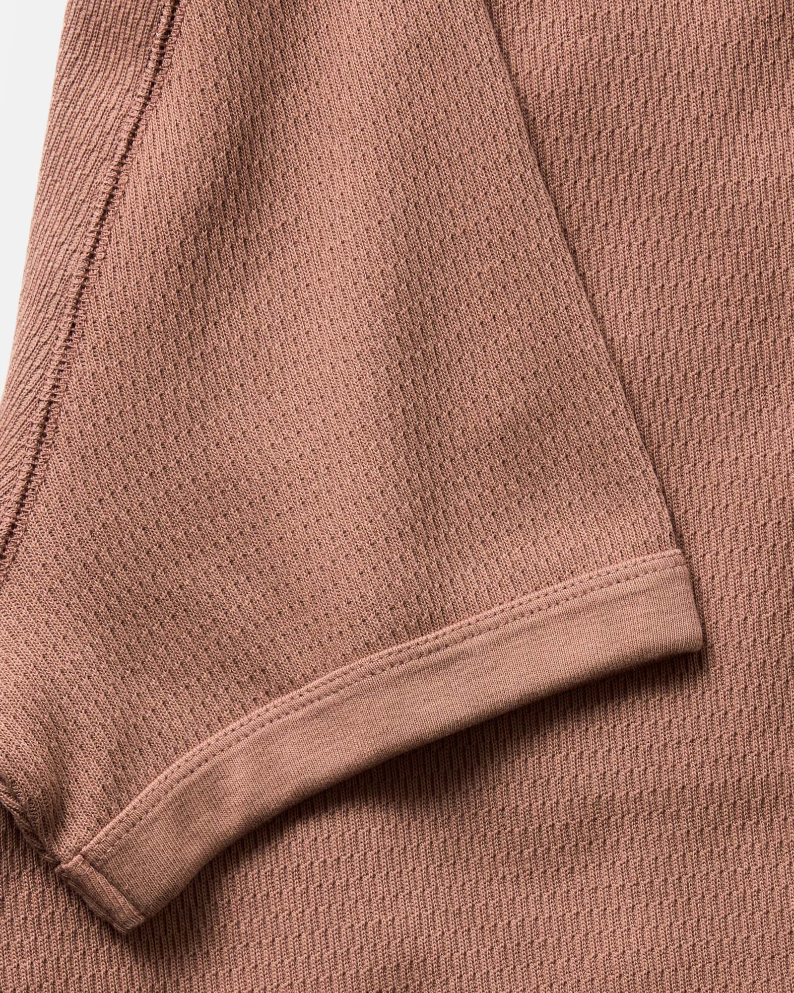 The Organic Cotton Short Sleeve Crew in Faded Brick Waffle