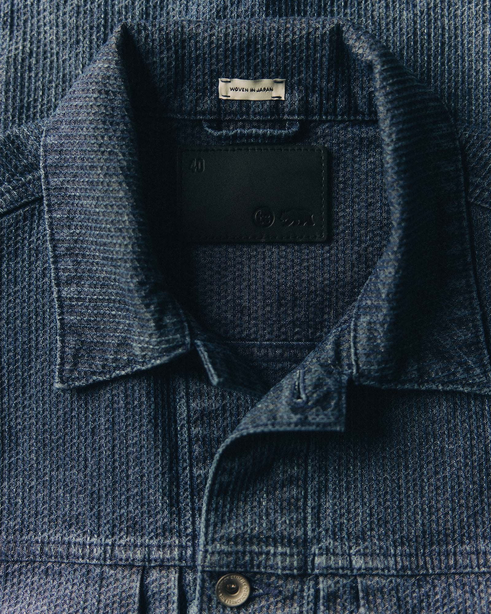 The Ryder Jacket in Japanese Washed Indigo Sashiko