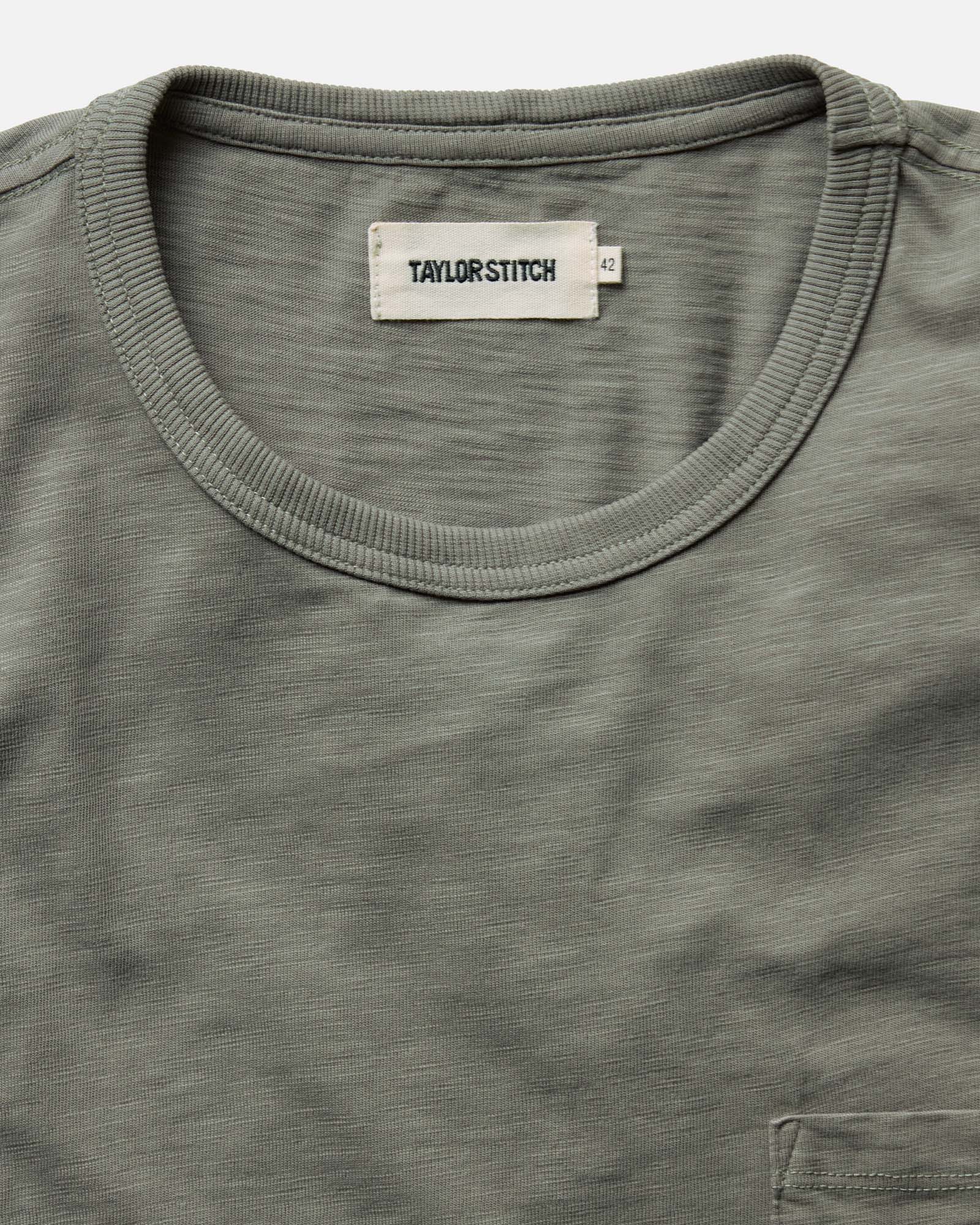 The Slub Tee in Smoked Olive
