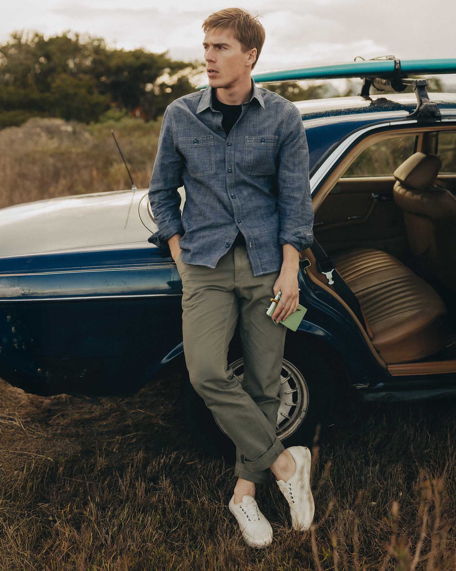 The Straight Foundation Pant in Organic Smoked Olive