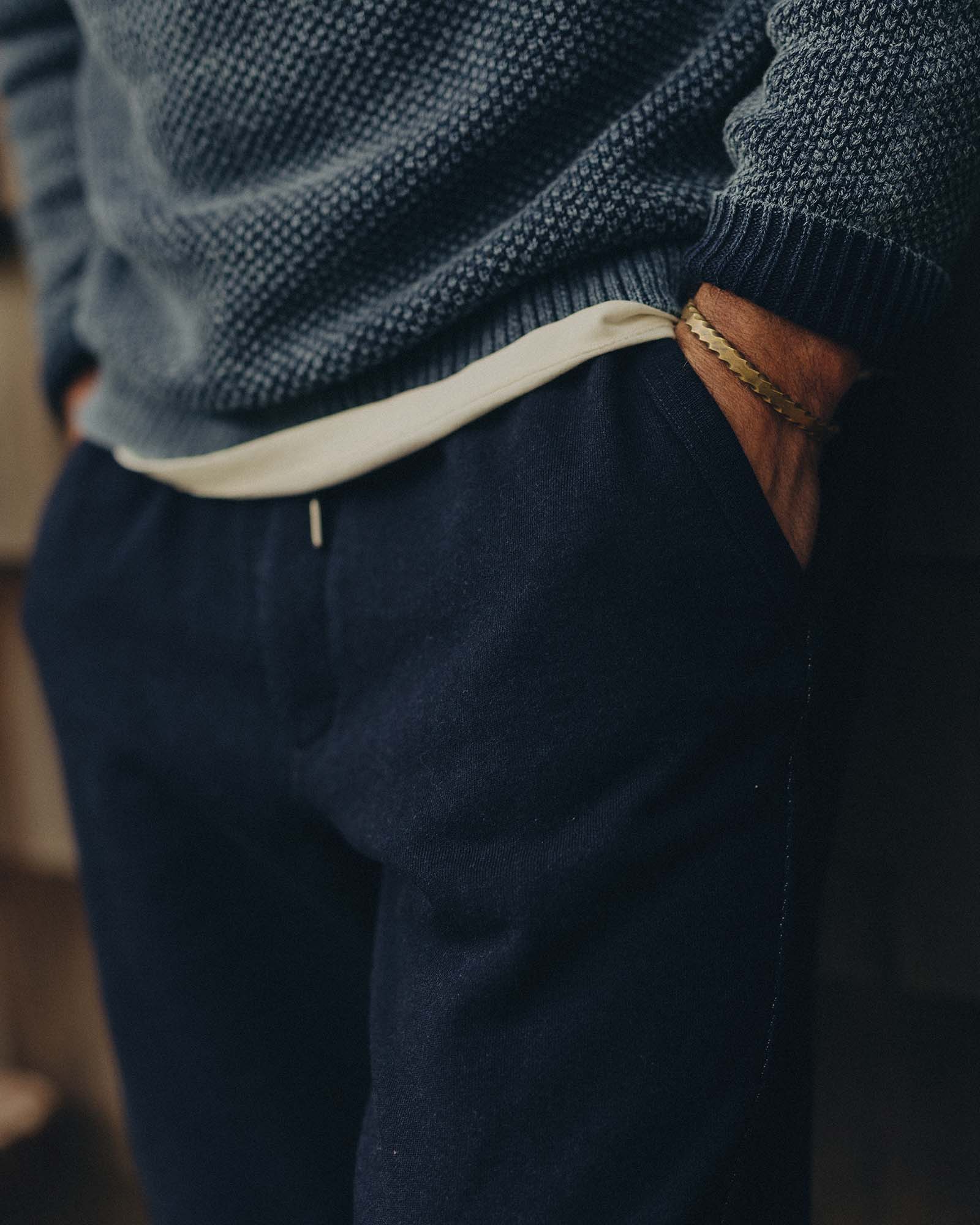 The Sunset Pant in Rinsed Indigo Terry