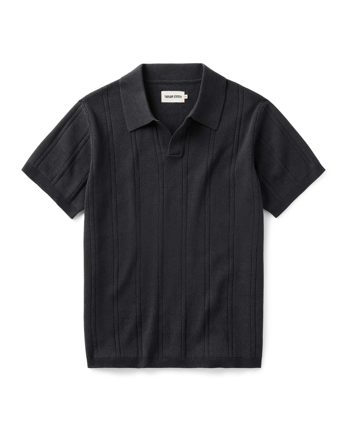 The Valencia Sweater Polo in Heather Coal Rib
