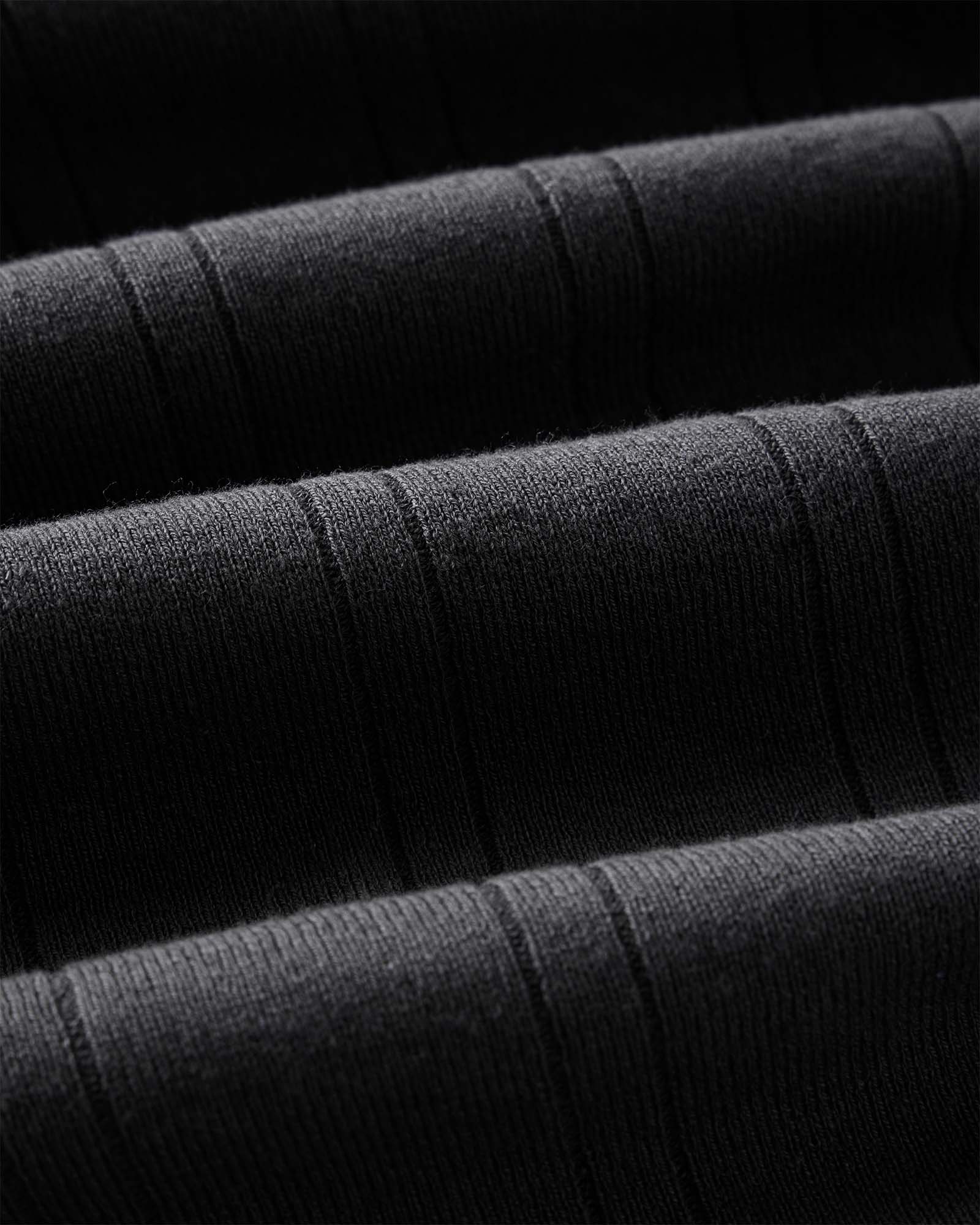 The Valencia Sweater Polo in Heather Coal Rib