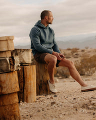 The Sunset Hoodie in Washed Indigo Terry