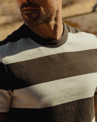 The Organic Cotton Shop Tee in Faded Black Stripe