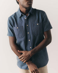 The Short Sleeve Utility Shirt in Roped Indigo
