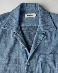The Hawthorne Shirt in Washed Indigo Crepe
