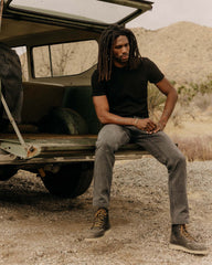 The Slub Tee in Black Indigo