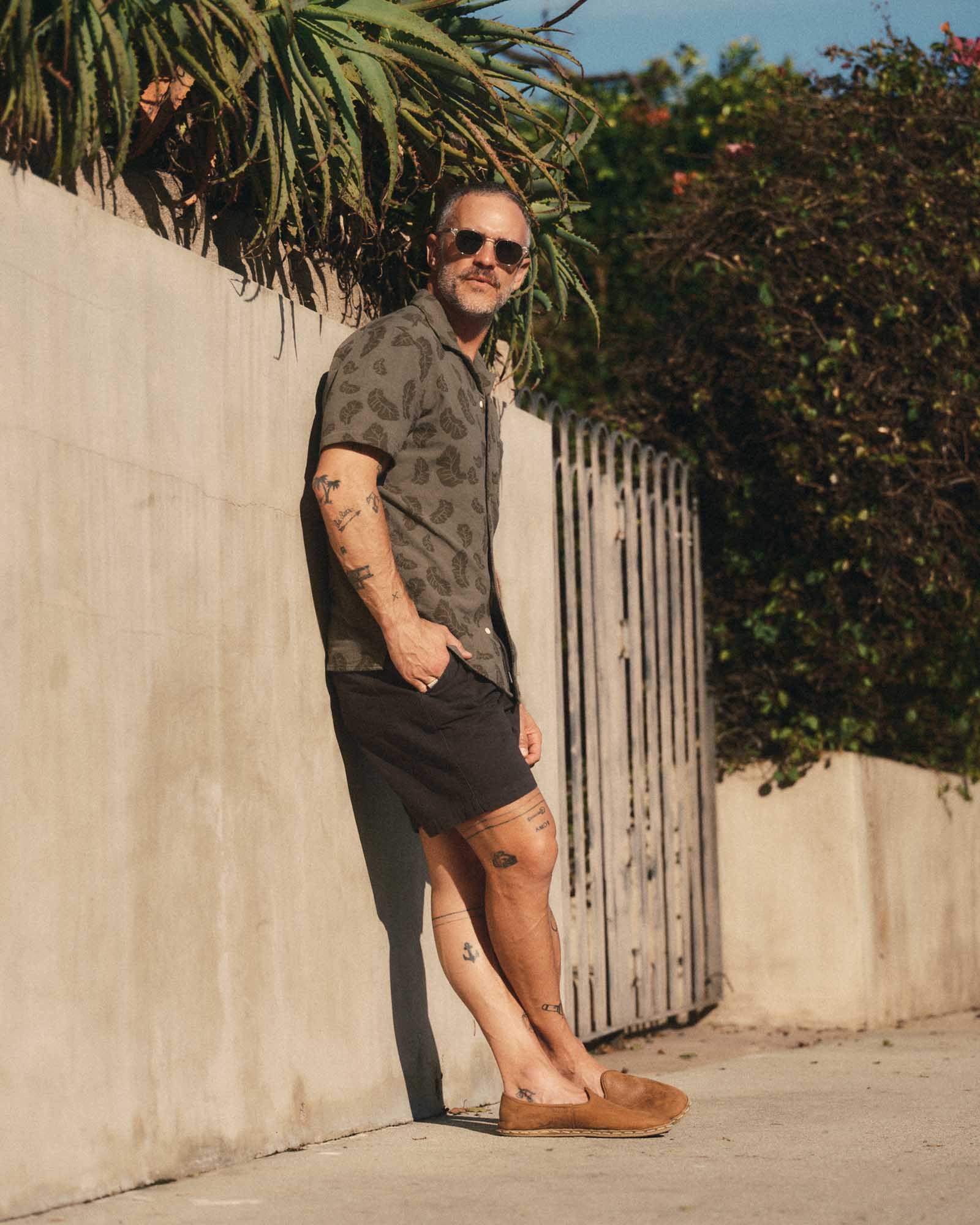 The Hawthorne Shirt in Burnt Olive Floral Jacquard