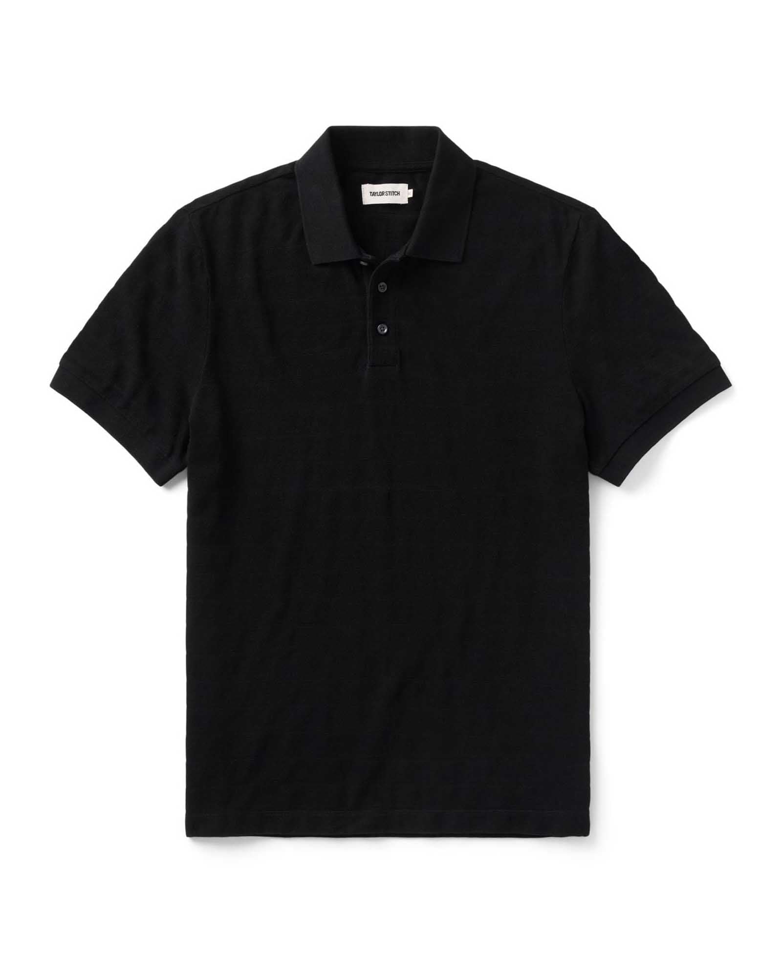 The Pacific Polo in Black Indigo Pique Stripe