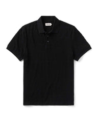 The Pacific Polo in Black Indigo Pique Stripe