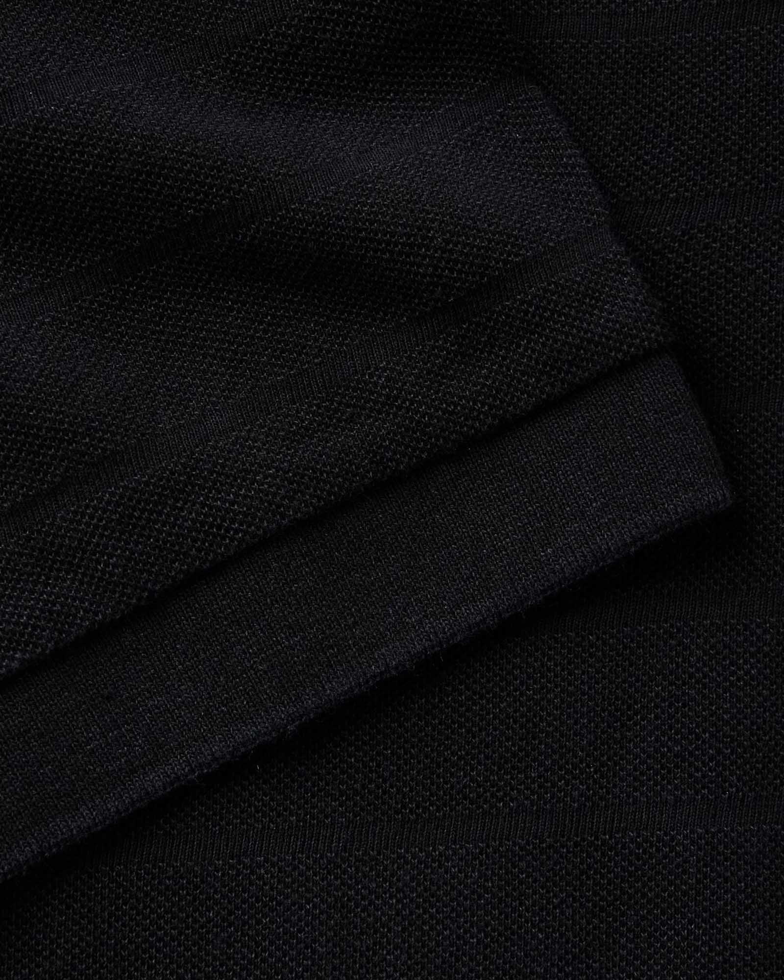 The Pacific Polo in Black Indigo Pique Stripe