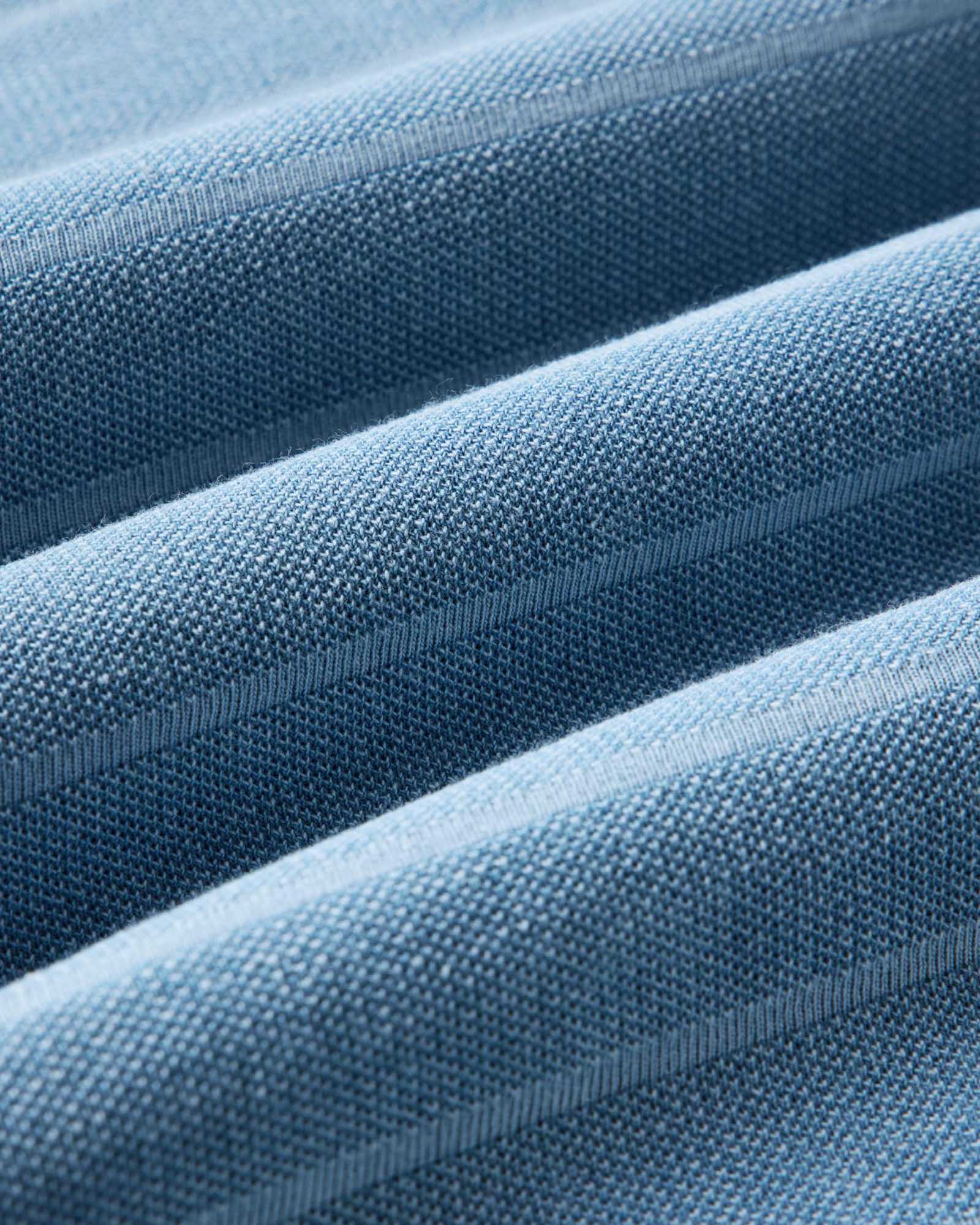 The Pacific Polo in Washed Indigo Pique Stripe
