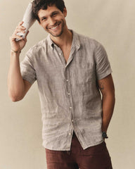 The Short Sleeve Jack in Sage Linen