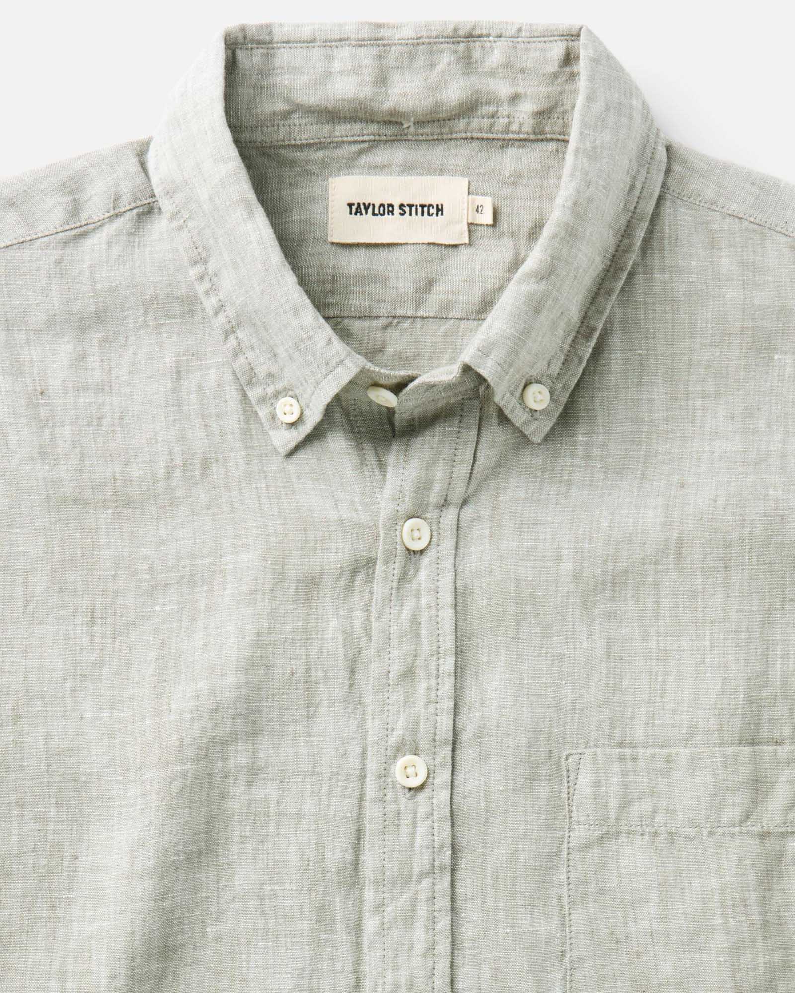 The Short Sleeve Jack in Sage Linen