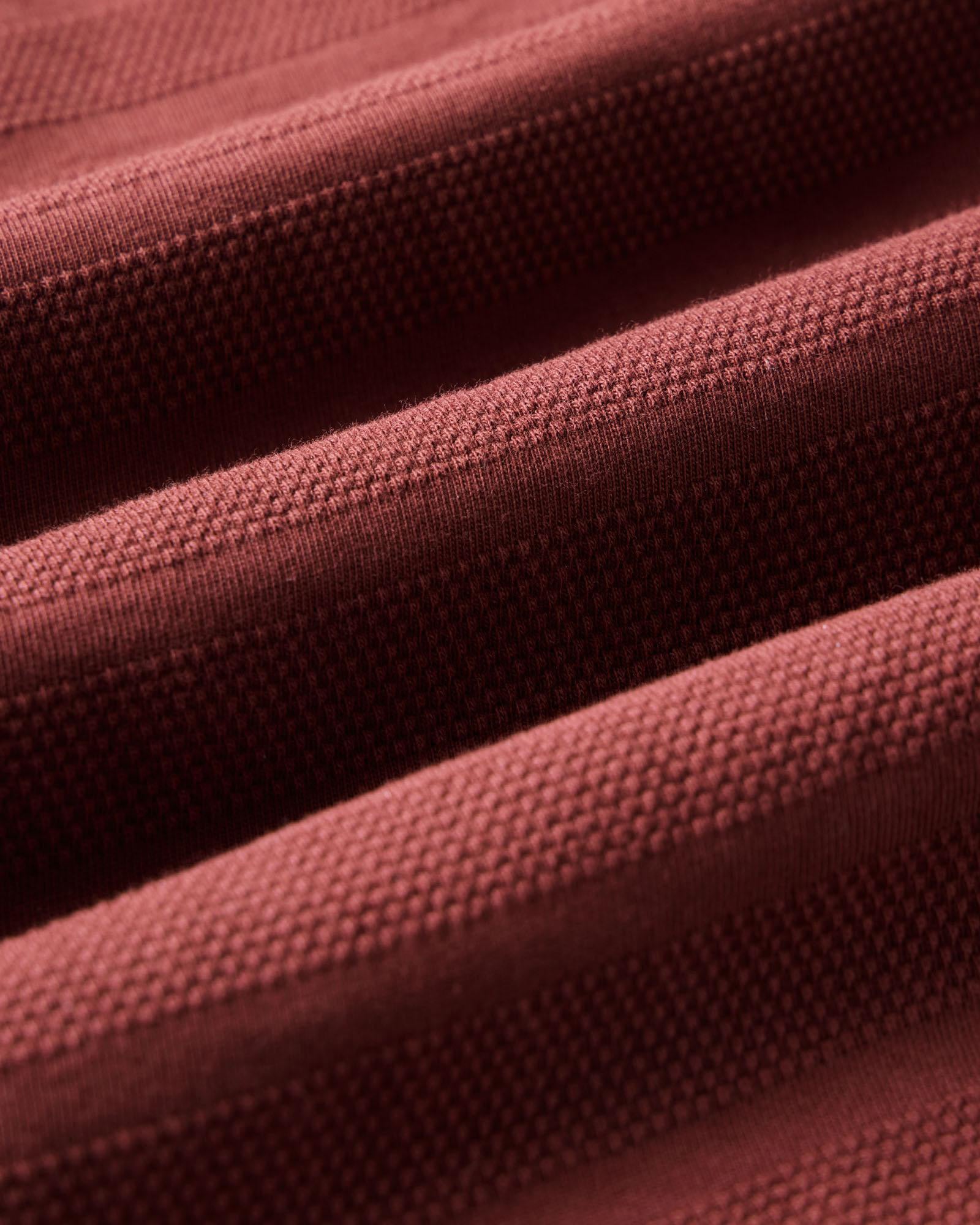 The Bywater Polo in Burgundy Knit Stripe