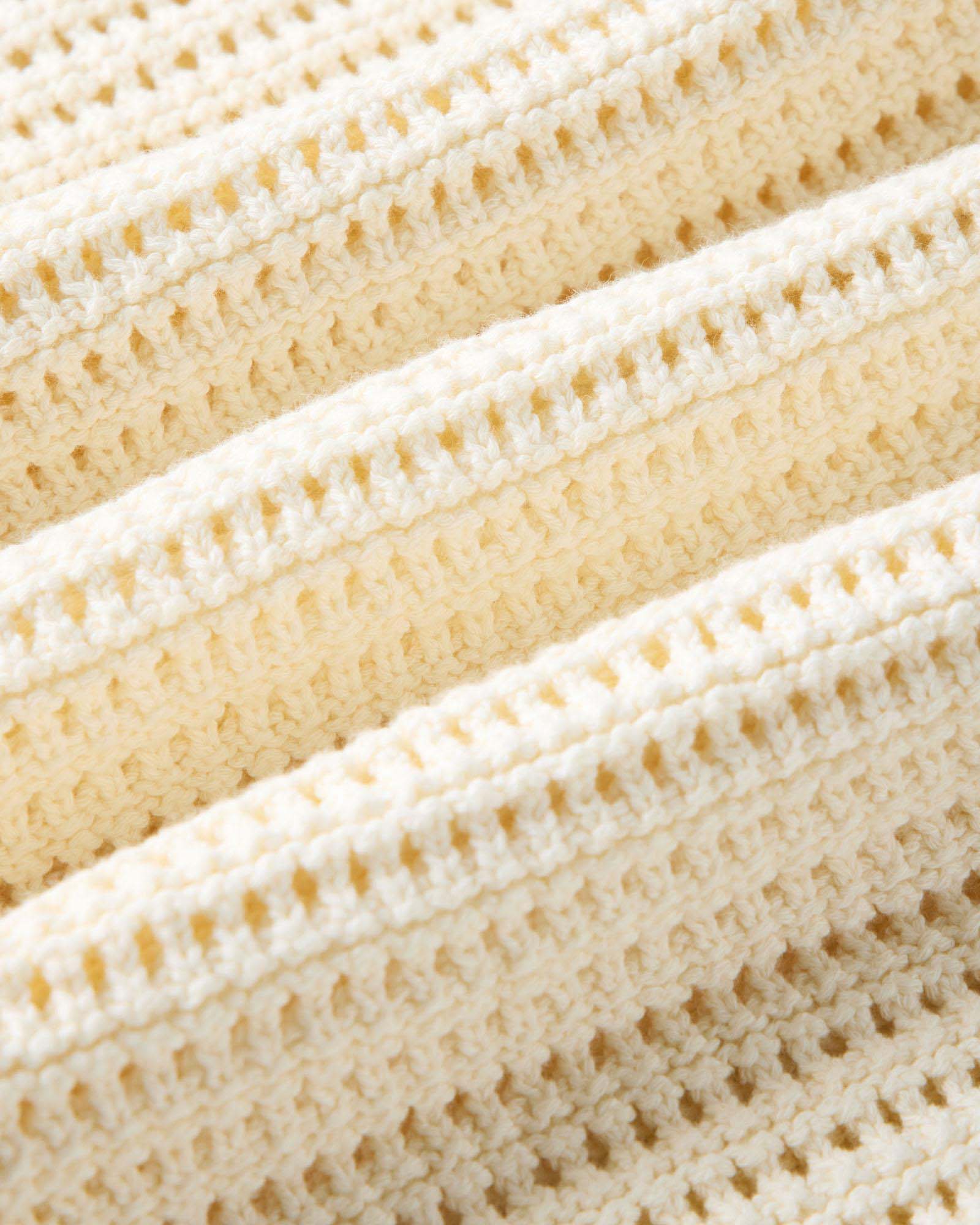 The Monterey Sweater Polo in Vintage White Crochet