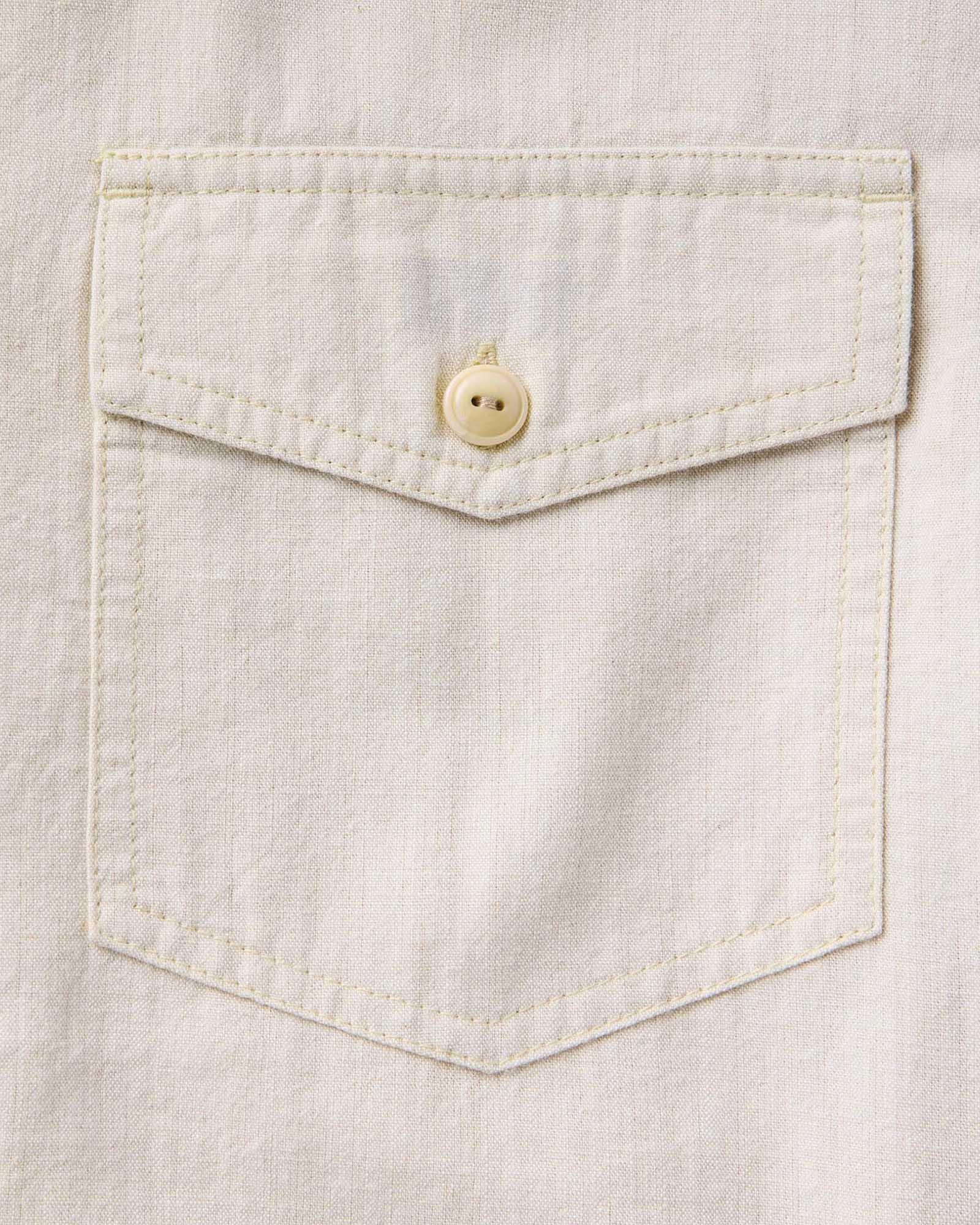 The Short Sleeve Crew Shirt in Natural Chambray