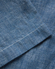 The Short Sleeve Crew Shirt in Washed Indigo Chambray