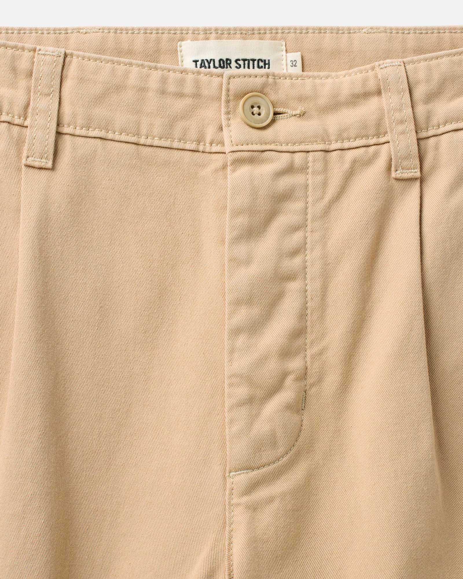 The Pleated Short in Organic Field Khaki Twill