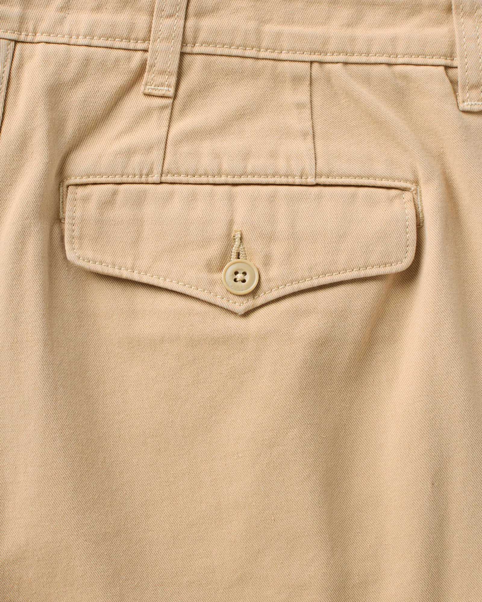 The Pleated Short in Organic Field Khaki Twill