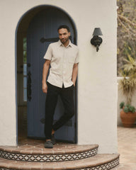 The Short Sleeve California in Heather Oat Double Knit