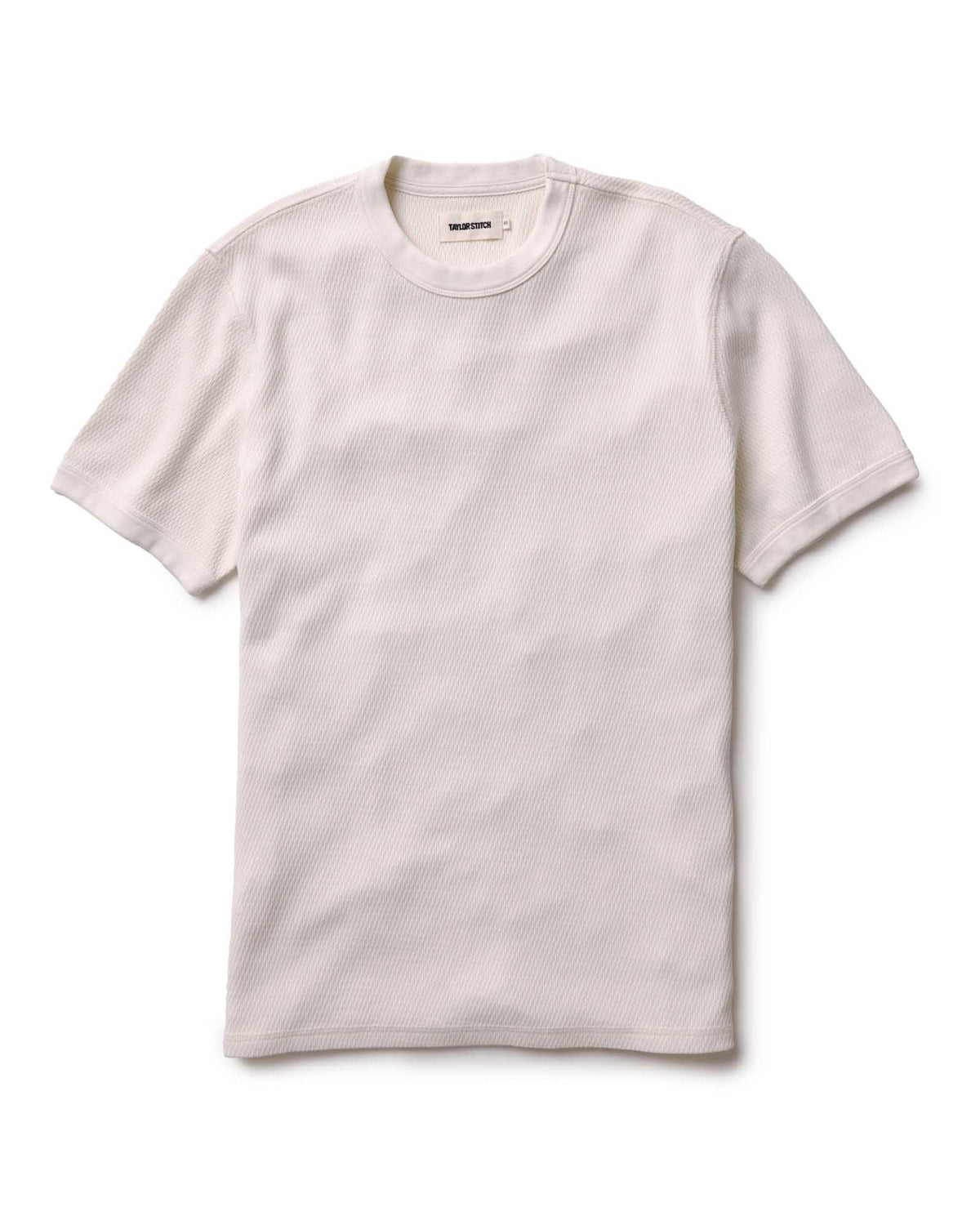The Organic Cotton Short Sleeve Crew in Vintage White Waffle